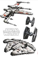 Preview: Star Wars - Wandaufkleber : Spaceships ca. 100 x 70 cm
