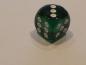 Preview: 1 x 16mm Koplow Dice - Swirl Deluxe transparent green / white