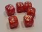 Preview: 6 x 12mm Koplow Dice - Marble Deluxe : red / white