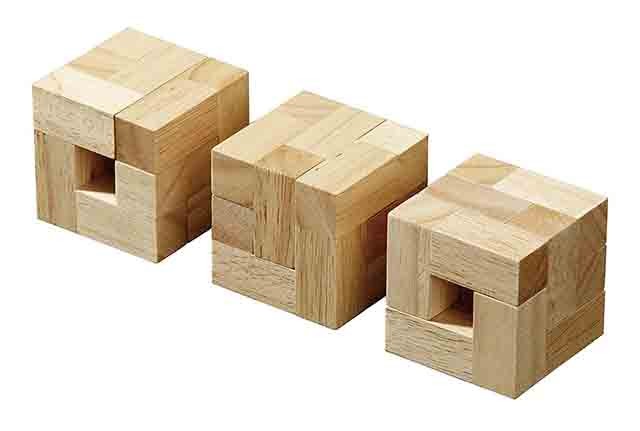 Tea Time Cubes * 3 verzwickte Knobelwürfel aus Holz