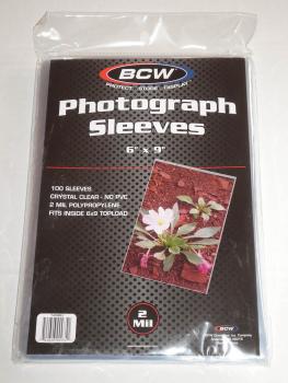 BCW Photograph Sleeves 22,86cm x 15,24cm * 2 Mil (100 Stück)