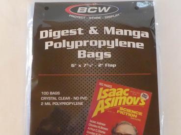 BCW Digest and Manga Bags (100 Stück) * 2-Mil Polypropylene