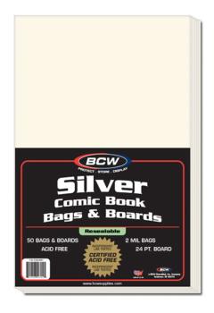 BCW Resealable Silver/Regular Comic Bags & Boards (50 Stück)