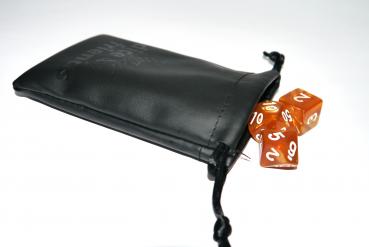 Würfelbeutel: PU-Leather-Bag Black * ca. 8 x 10 cm