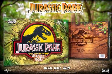 Jurassic Park - Me­tall­schild : Logo * ca. 35 x 26 cm