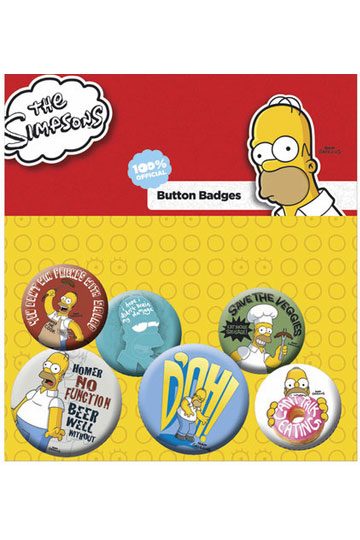 Simpsons Ansteck-Buttons 6er-Pack Homer