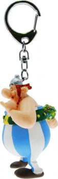 Asterix Schlüsselanhänger Obelix verliebt mit Blumenstrauss 13cm