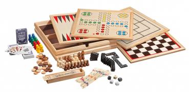 Holz-Spielesammlung - 10 verschiedene Spiele * ca. 35x35cm