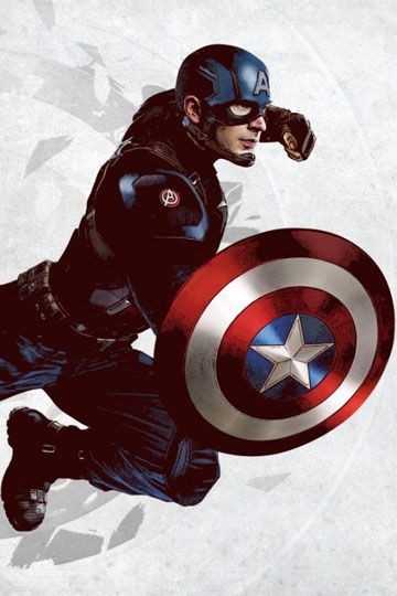 Metall-Poster Civil War United We Stand Captain America 10x14cm