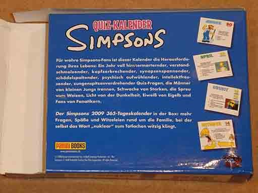 Simpsons : Quiz-Kalender 2009 * 365-Tages-Kalender in der Box