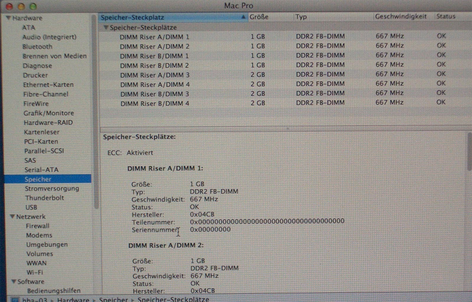 Mac Pro 1,1 * Dual Core Xeon 2,66GHz * 12GB Speicher * 480GB SSD