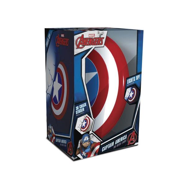 Marvel - 3D LED Wandleuchte : Captain America - Schild