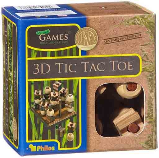 3-D Tic Tac Toe aus Bambus * extrem kniffelig * für 2 Spieler
