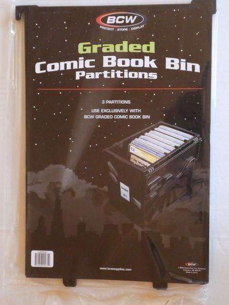 BCW Graded Comic Book Bin Divisions * Plastic Black (3 Stück)