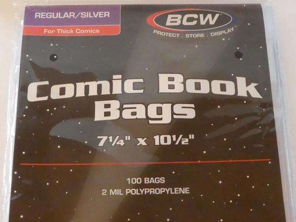 BCW Silver Size Thick Comic Book Bags (100 Stück)