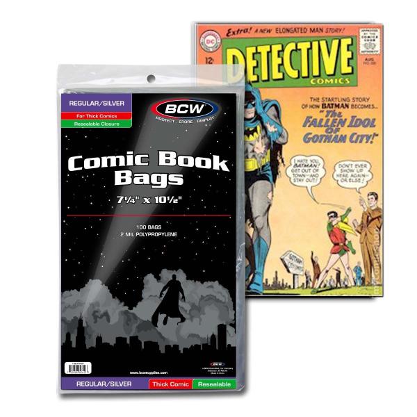BCW Resealable Silver size Thick Comic Bags (100 Stück)