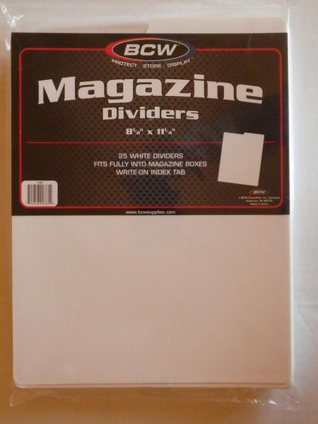 BCW Magazine Dividers (25 Stück) * weiß * 8 1/2" x 11 1/4"