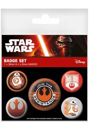 Star Wars : Ansteck-Buttons - "Join the resistance"  5er-Pack