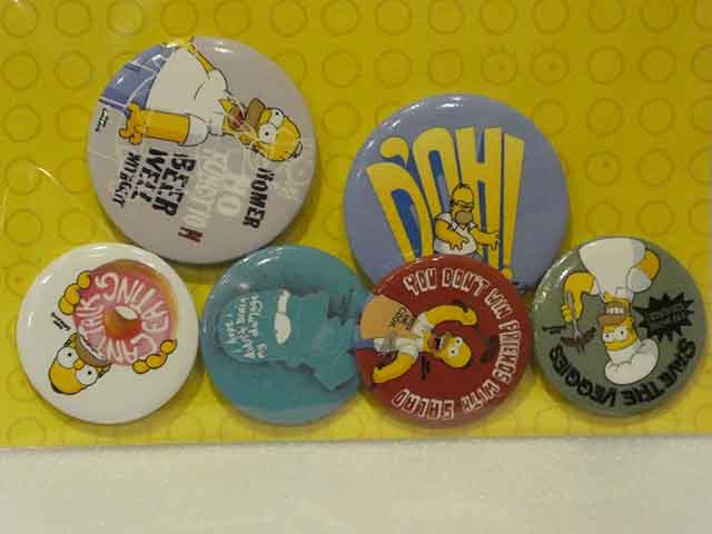 Simpsons Ansteck-Buttons 6er-Pack Homer