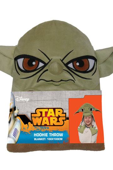Star Wars: Kuscheldecke (Handtuch) mit Yoda Kapuze 100x100 cm