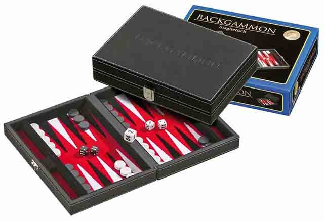 Backgammon : Tinos (klein) - rot / magnetisch * für die Reise