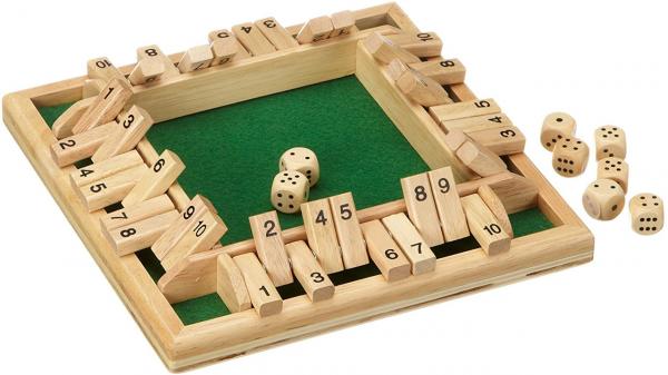 Shut The Box - 10er * Würfelspiel aus Holz für 1-4 Personen