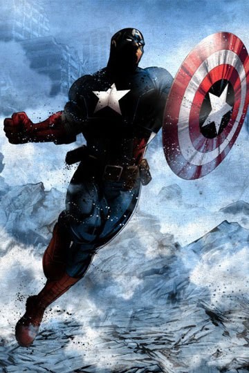 Marvel  Metall-Poster - Dark Edition : Captain America 10x14cm
